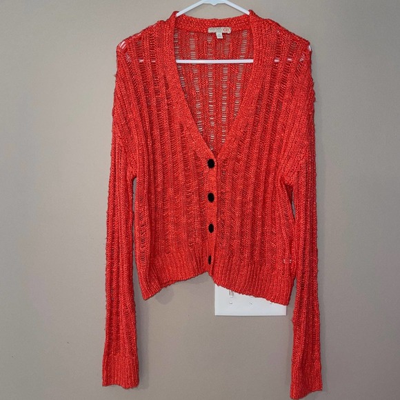 Gianni Bini Women's Orange‎ Cardigan Sweater Size Medium - Picture 1 of 4